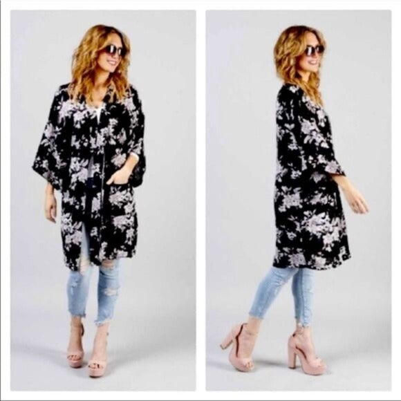 Spiritual Gangster Maya Floral Print Kimono - Picture 1 of 13